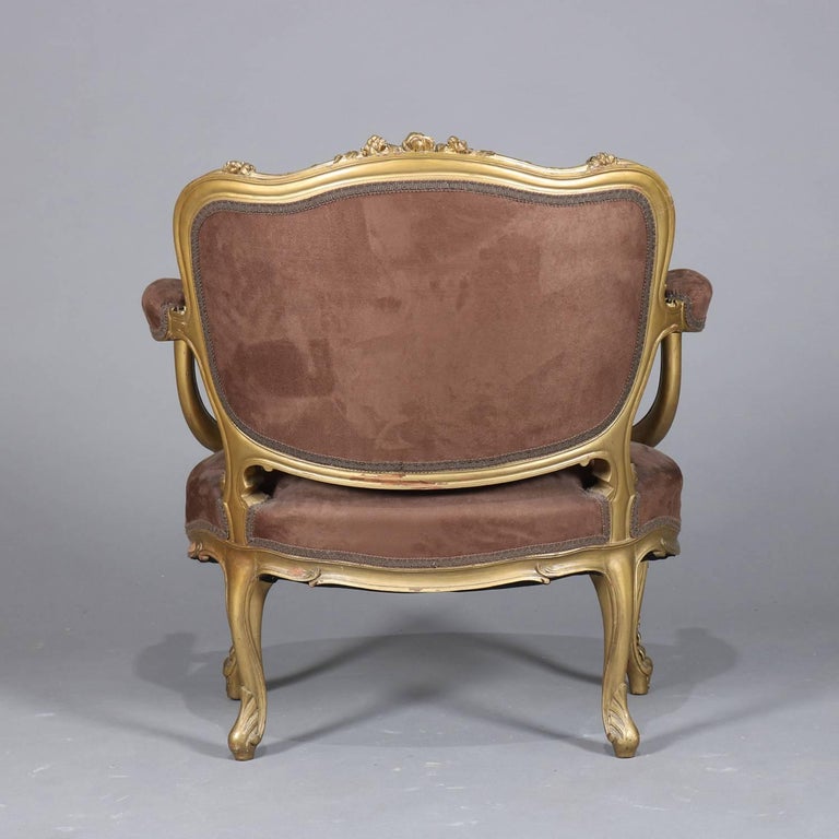 Antique French Louis XV Carved Giltwood Large Fauteuil ‘Chairanda