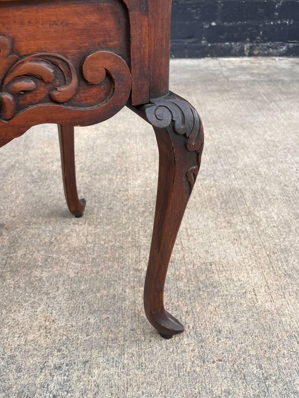 Antique French Louis XV Carved Mahogany Night Stand 5