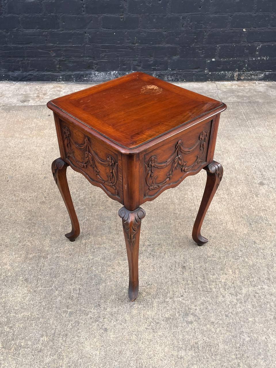 Mid-20th Century Antique French Louis XV Carved Mahogany Night Stand