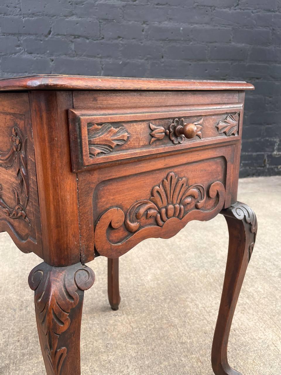 Antique French Louis XV Carved Mahogany Night Stand 3
