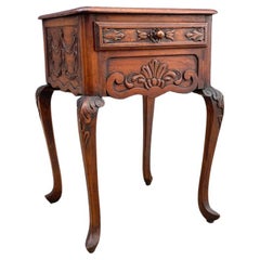 Antique French Louis XV Carved Mahogany Night Stand