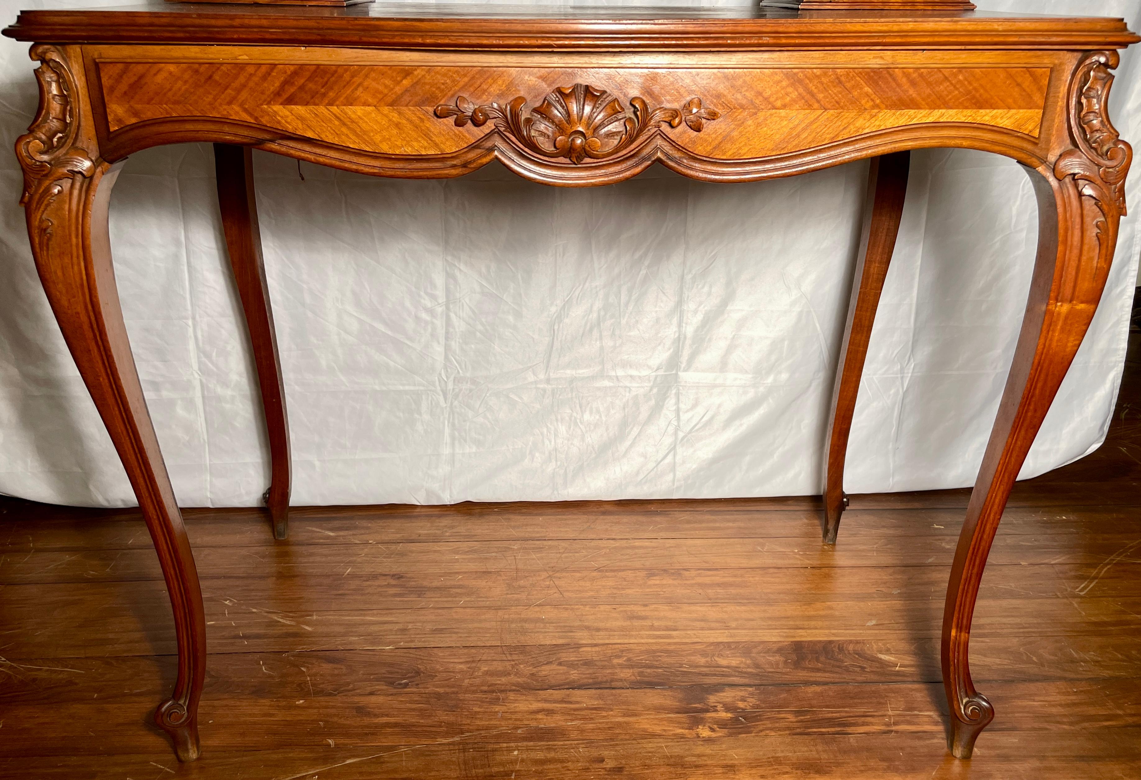 19th Century Antique French Louis XV Carved Walnut Coiffeuse or Vanity, Circa 1890