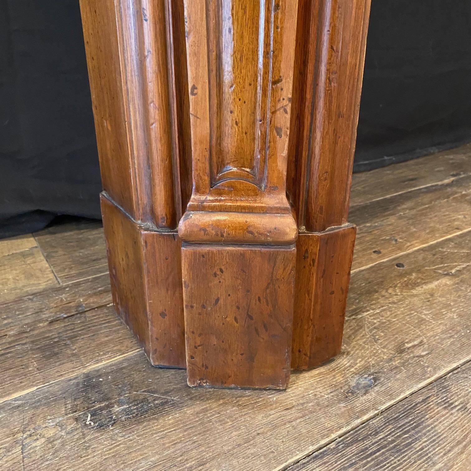 Antique French Louis XV Carved Walnut Fireplace Mantel 6