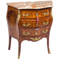 Antique French Louis XV Commode Rouge Marble, 19th Century
