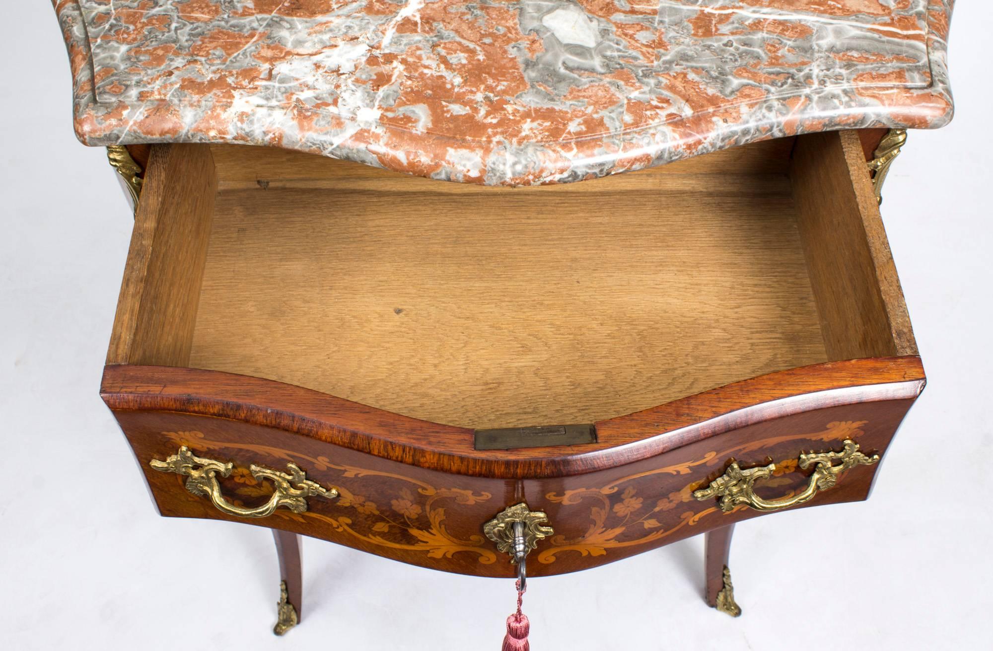 Antique French Louis XV Commode Rouge Marble, 19th Century 8