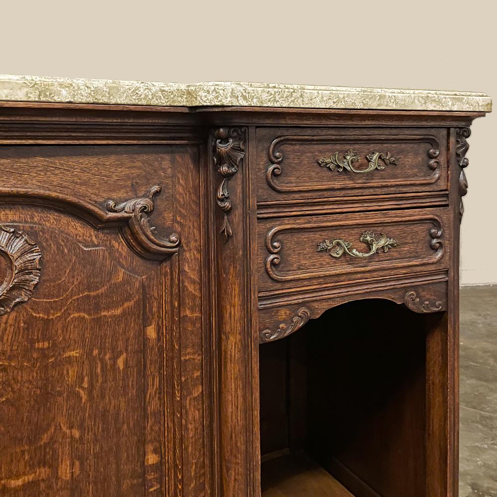 Antique French Louis XV Display Buffet with Travertine For Sale 4