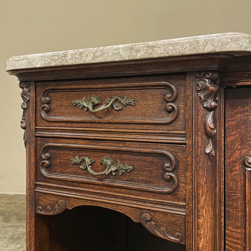 Antique French Louis XV Display Buffet with Travertine For Sale 7