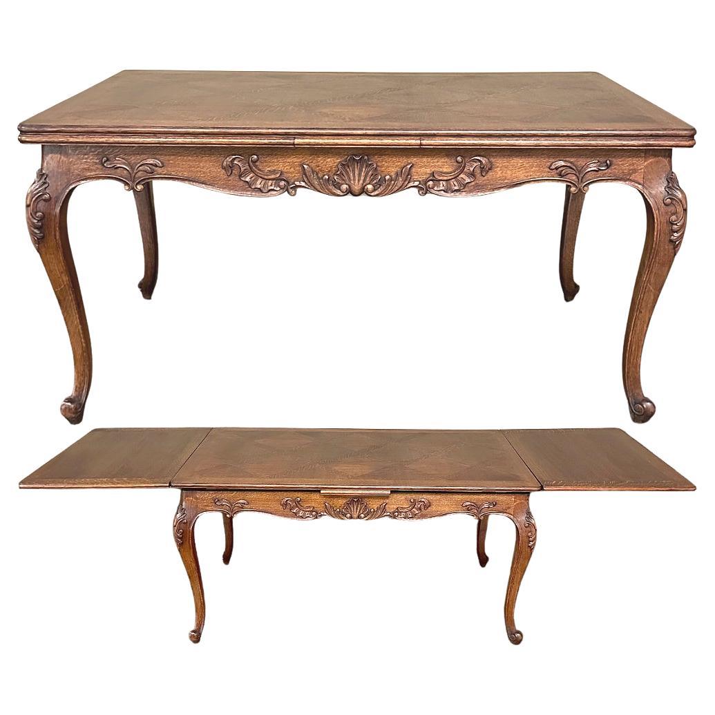 Antique French Louis XV Draw Leaf Dining Table For Sale
