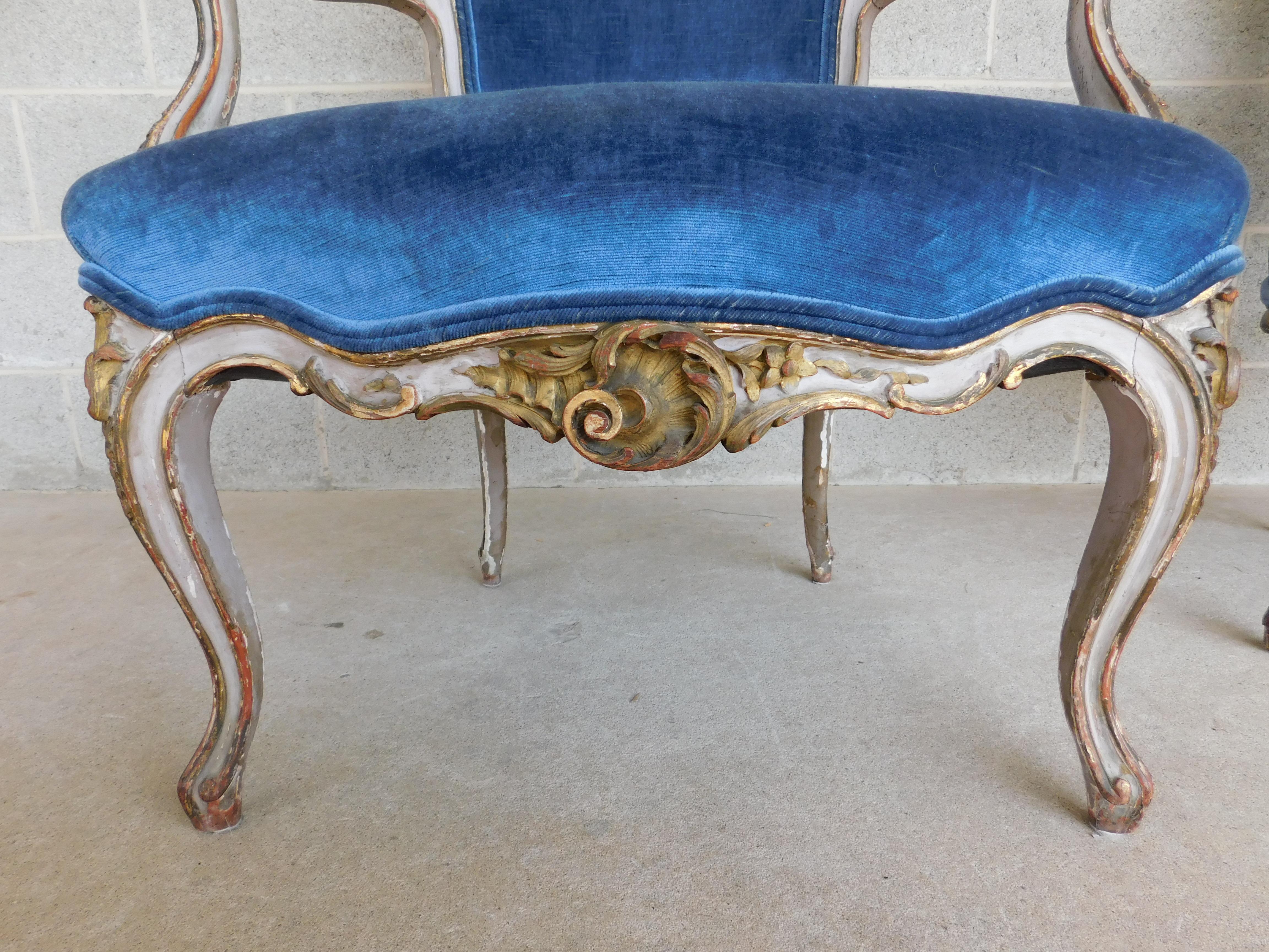 Antique French Louis XV Fauteuil Chairs  For Sale 6