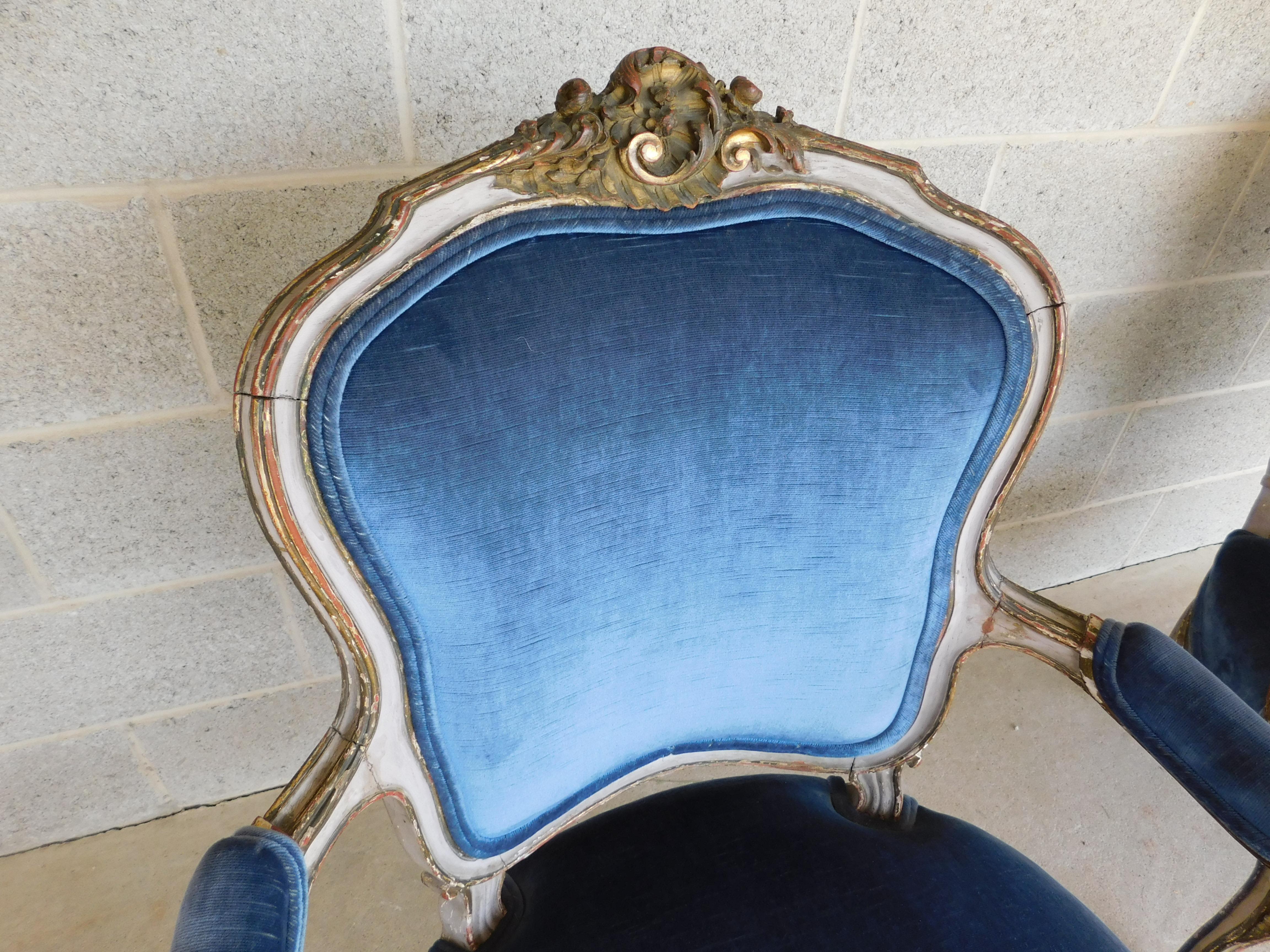 Antique French Louis XV Fauteuil Chairs  For Sale 10
