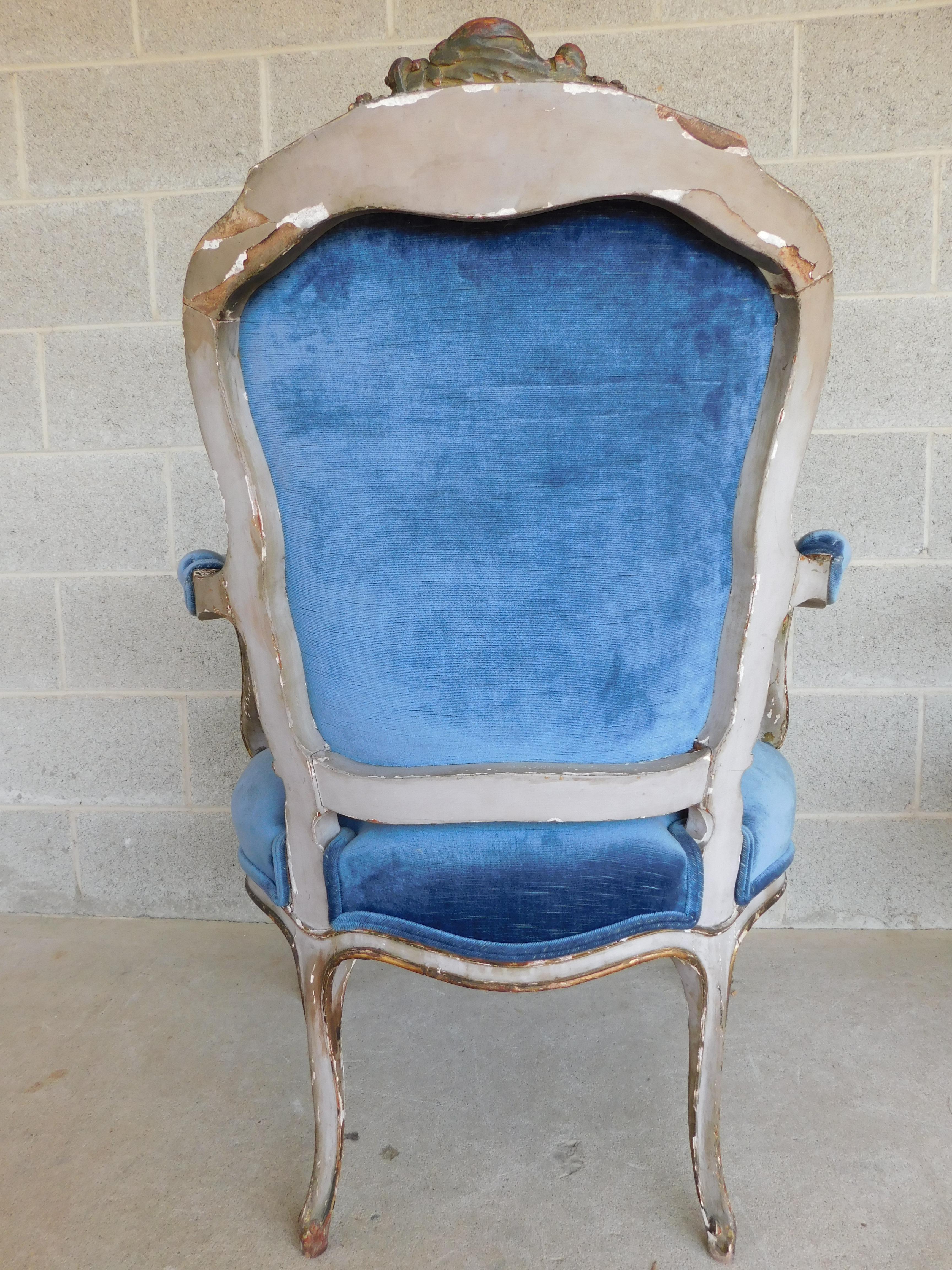 Antique French Louis XV Fauteuil Chairs  For Sale 12