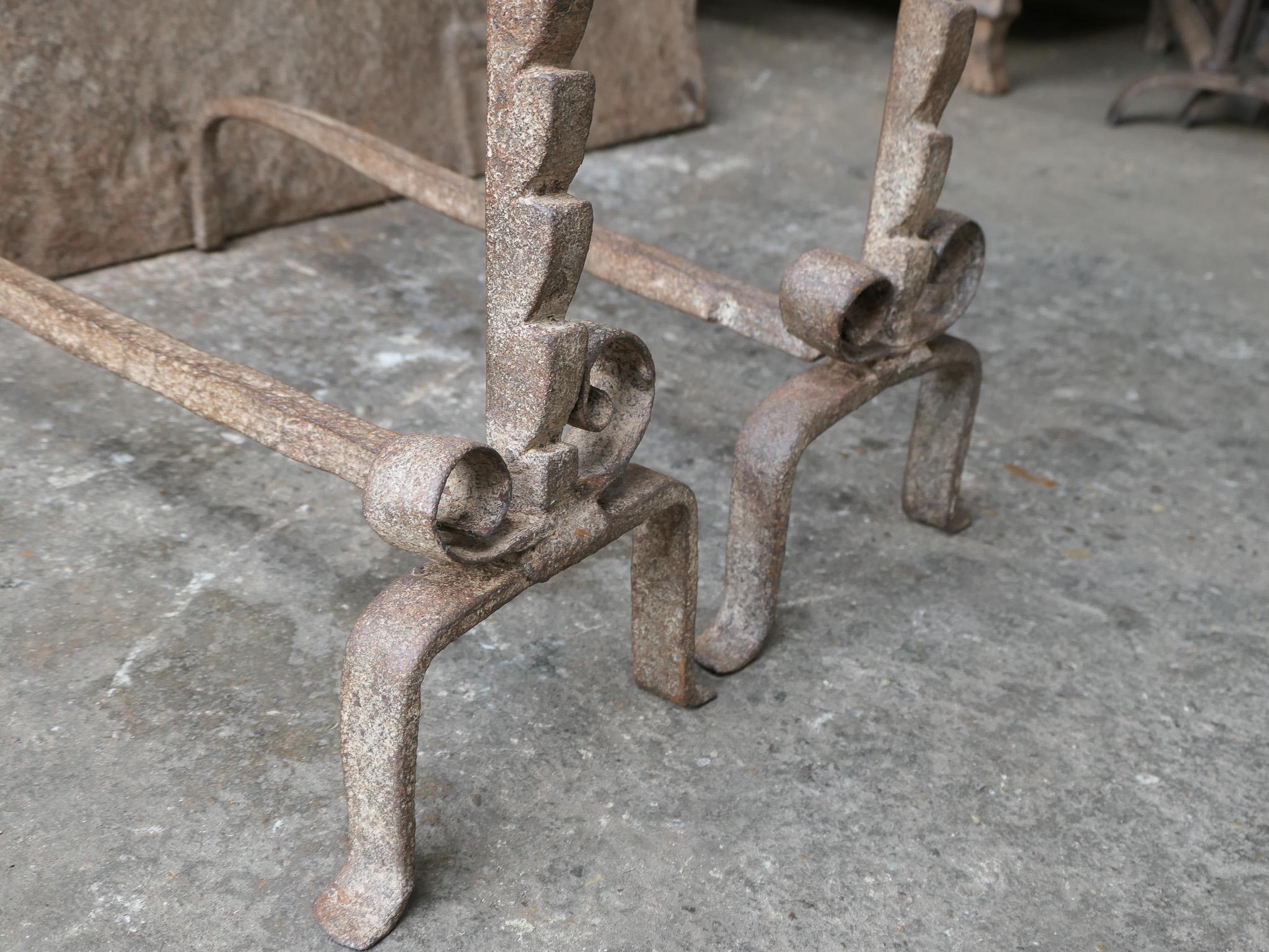 Antique French Louis XV Fire Andirons, XVIII secolo in vendita 6
