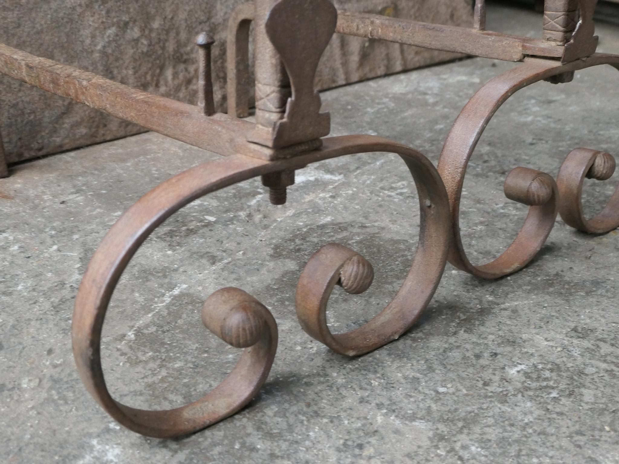 Antique French Louis XV Fire Andirons, 18th Century  For Sale 12