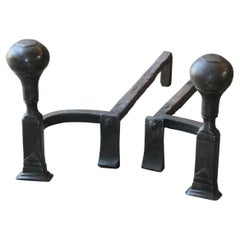 Antique French Louis XV Fire Andirons, 18th Century