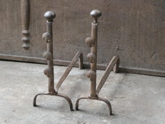 Antique French Louis XV Fire Andirons, 18th Century