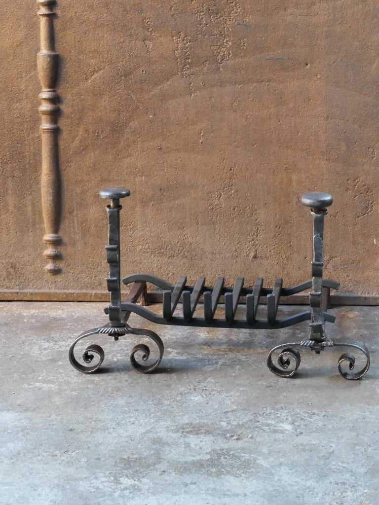 Antique French Louis XV Fire Grate, Fireplace Grate, 18th Century at ...