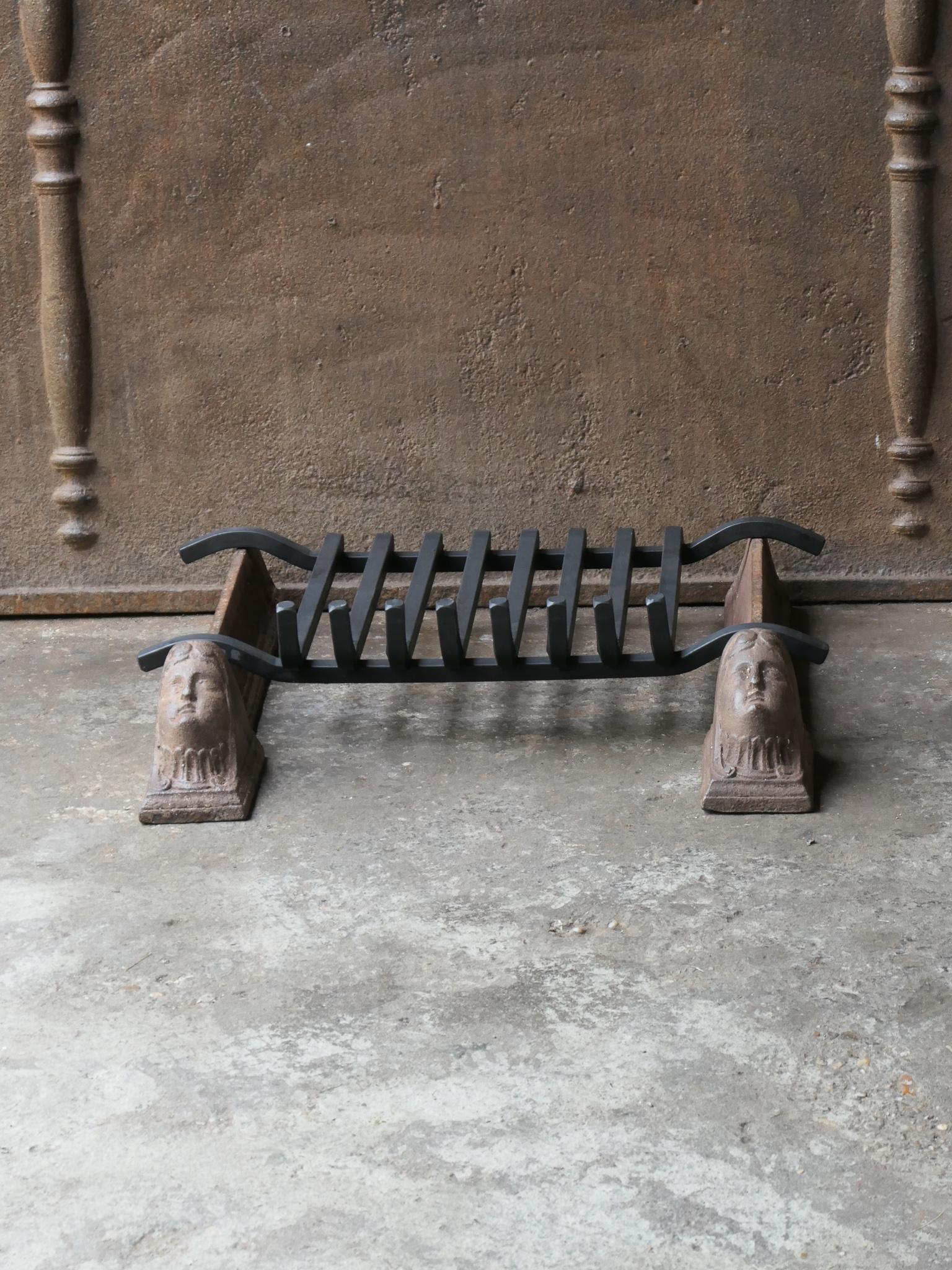 Cast Antique French Louis XV Fire Grate, Fireplace Grate, 18th Century