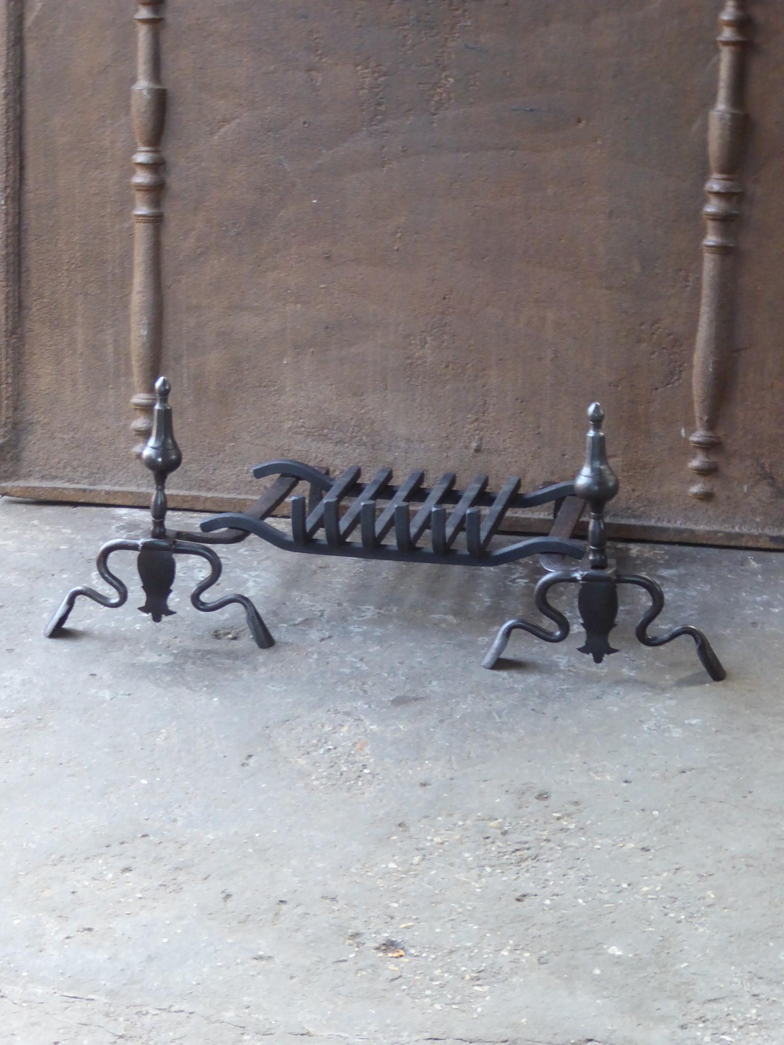 18th Century and Earlier Antique French Louis XV Fire Grate, Fireplace Grate, 18th Century For Sale