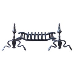 Ancienne grille de cheminée française Louis XV, grille de cheminée, 18ème siècle
