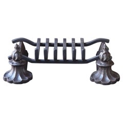 Antique French Louis XV Fire Grate, Fireplace Grate, 18th Century