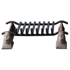 Antique French Louis XV Fire Grate, Fireplace Grate, 18th Century