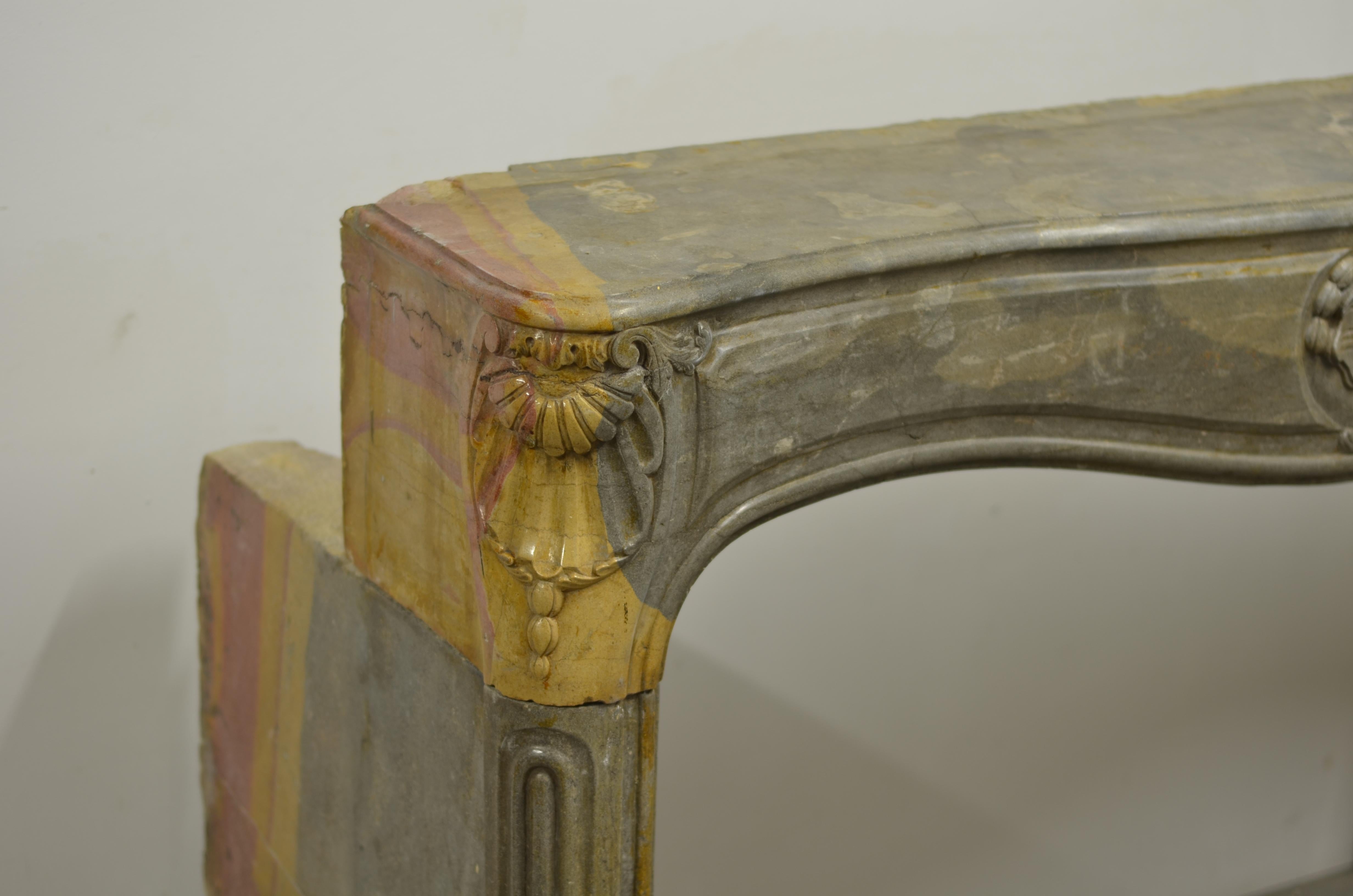 Antique French Louis XV Fireplace Mantel For Sale 7