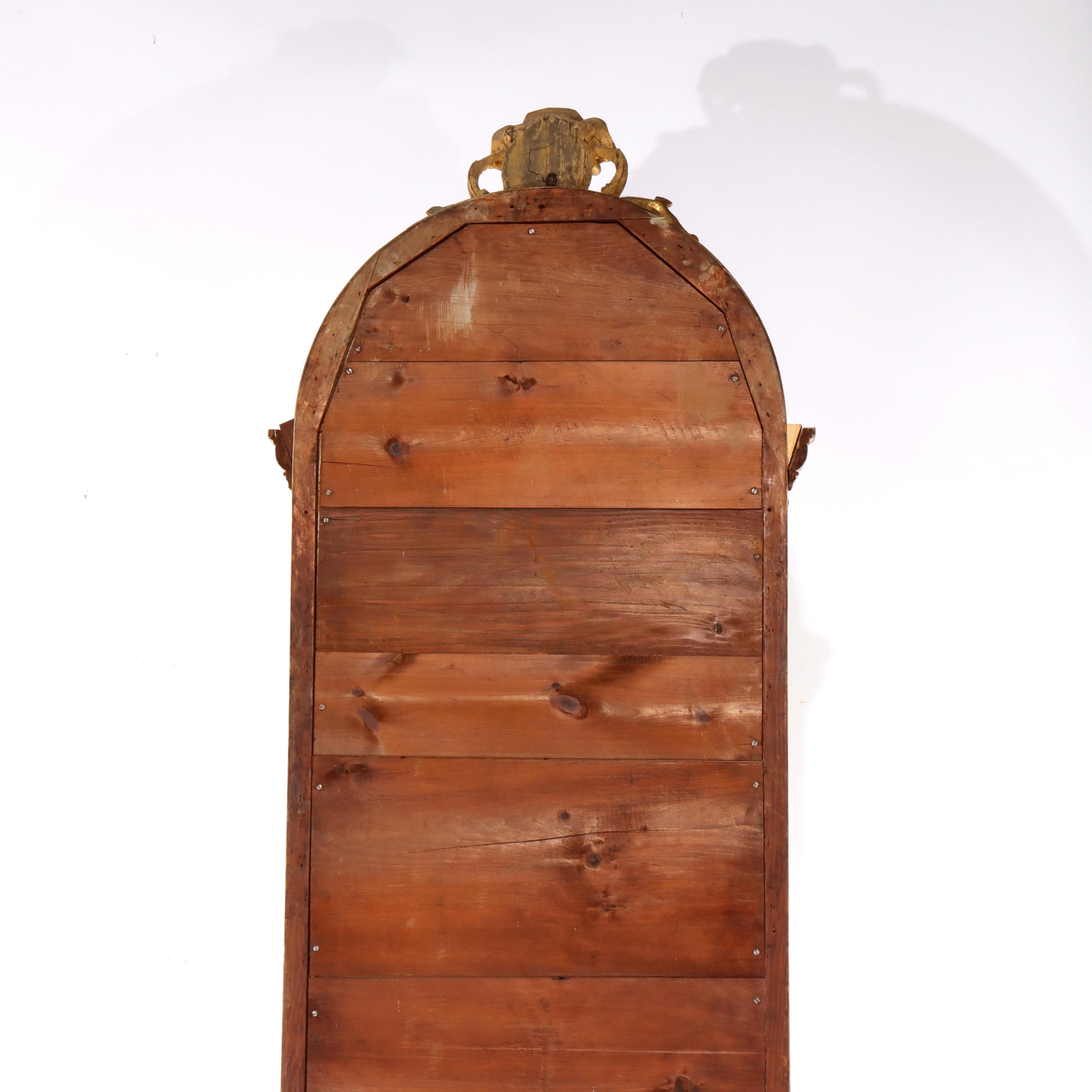 Antique French Louis XV First Finish Gilt Wood Pier Mirror C1890 For Sale 8