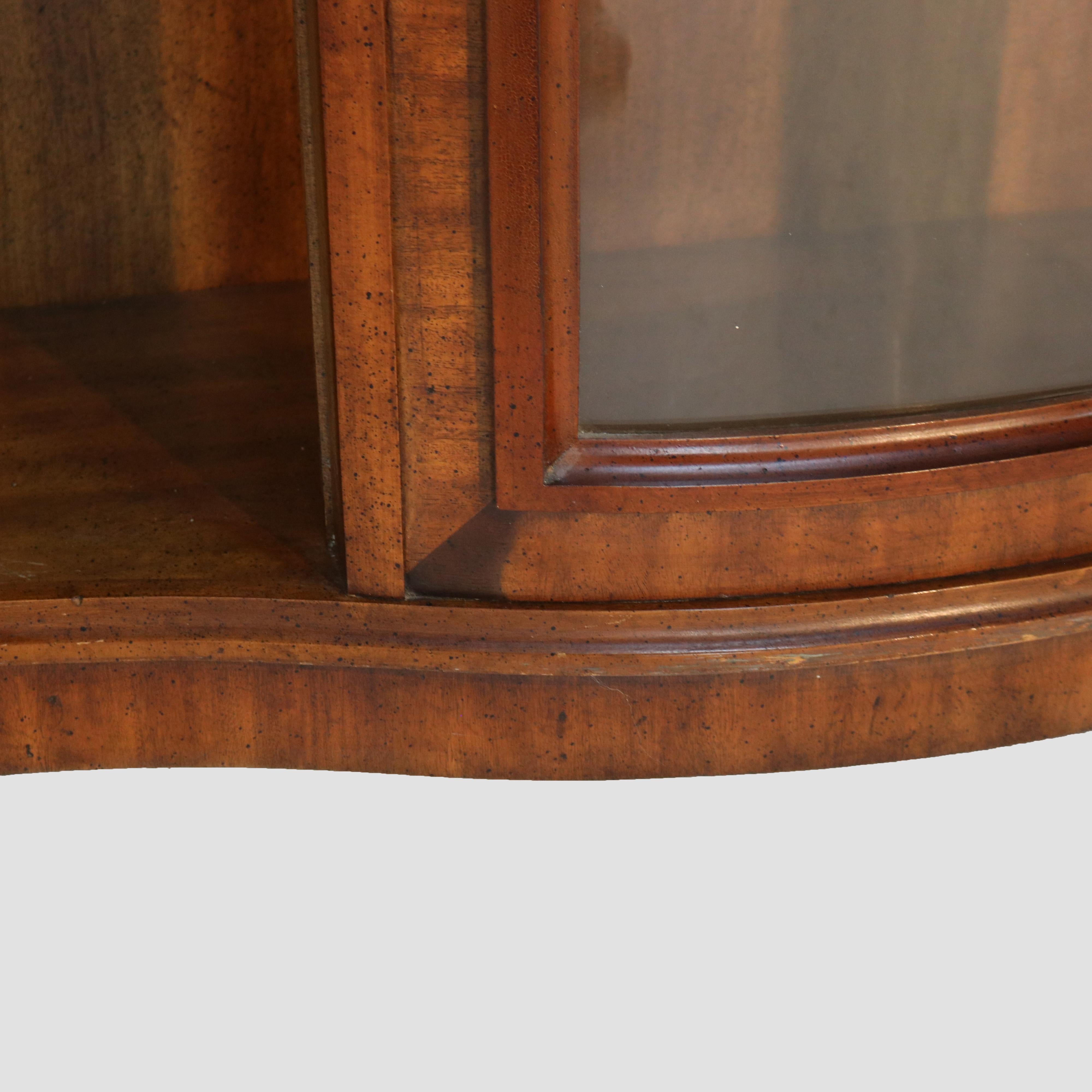 Antique French Louis XV Flame Mahogany Swell Front Marble Top Server C1830 8