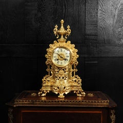 Antique French Louis XV Gilt Bronze Clock