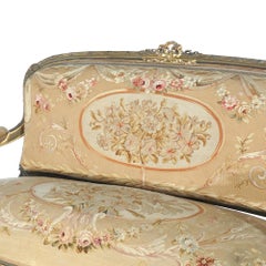 Antique French Louis XV Giltwood & Aubusson Tapestry Sofa C1860