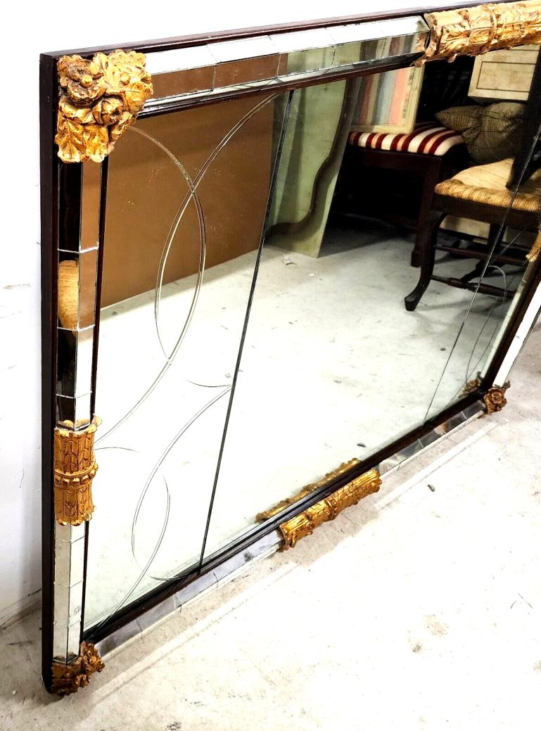 Antique French Louis XV Giltwood Mirror 60