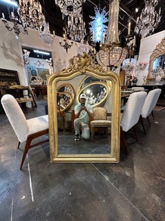 Antique French Louis XV Giltwood Mirror