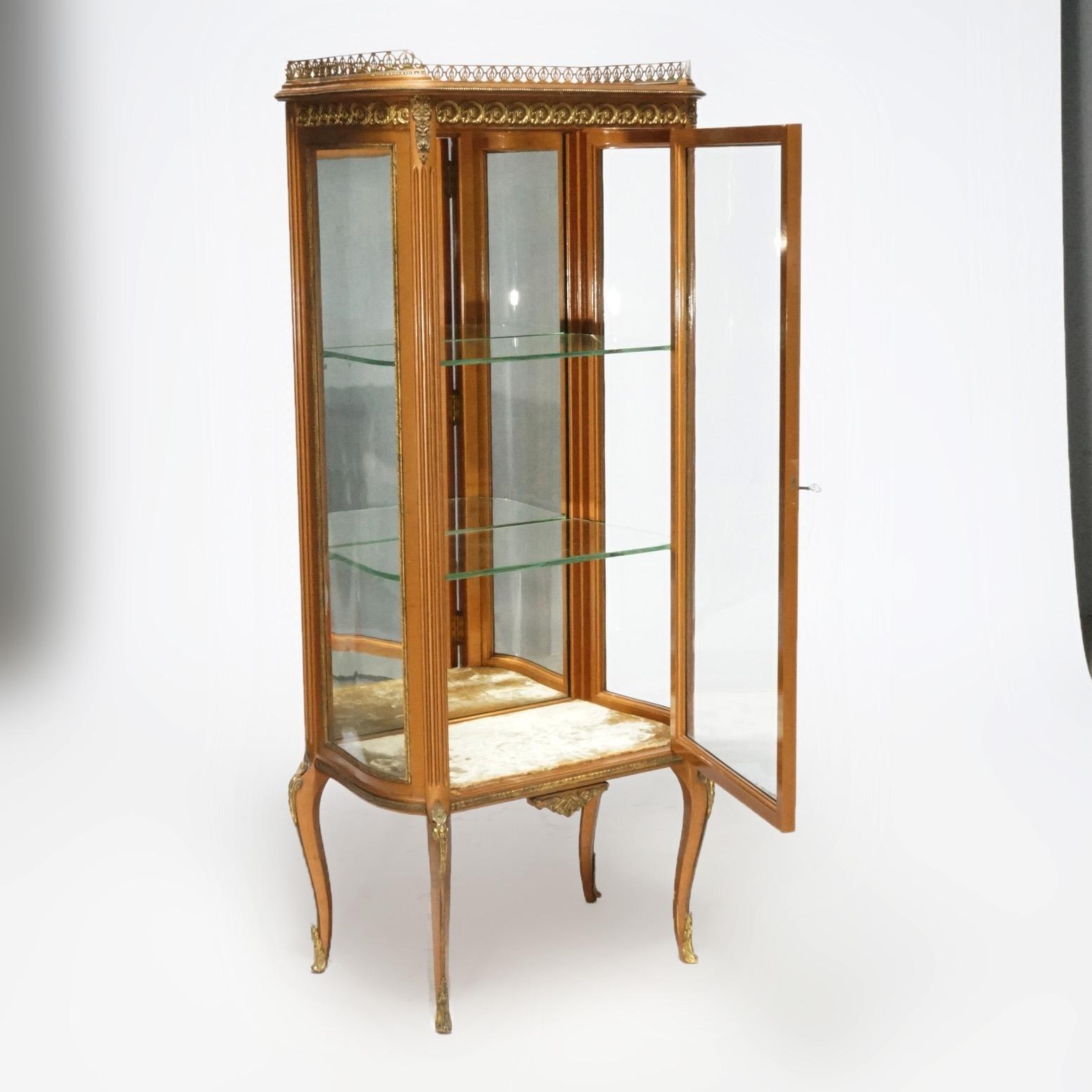 Antique French Louis XV Giltwood, Ormolu & Mirrored Display Vitrine Circa 1890 In Good Condition For Sale In Big Flats, NY