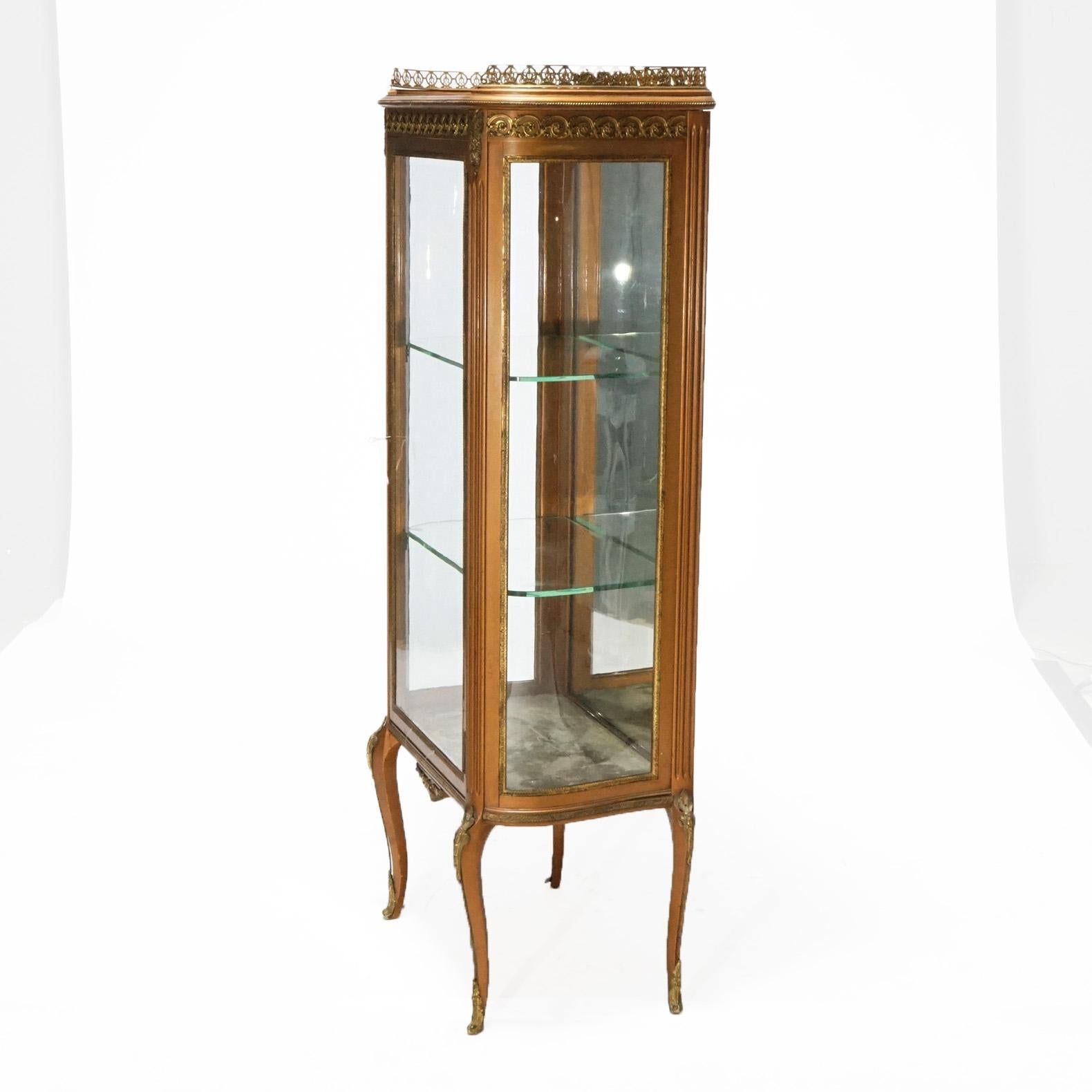 19th Century Antique French Louis XV Giltwood, Ormolu & Mirrored Display Vitrine Circa 1890 For Sale