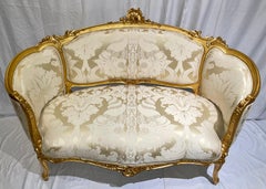 Antique French Louis XV Gold Leaf Settee, circa 1900
