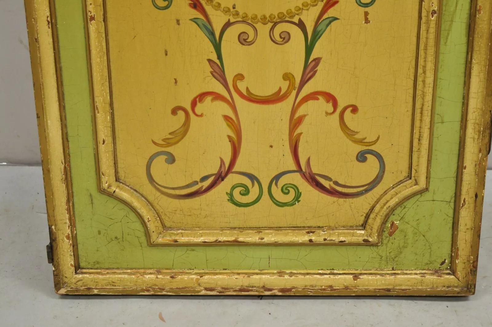 Antique French Louis XV Green Painted Parrot 3 Panel Venetian Room Screen (B) For Sale 5