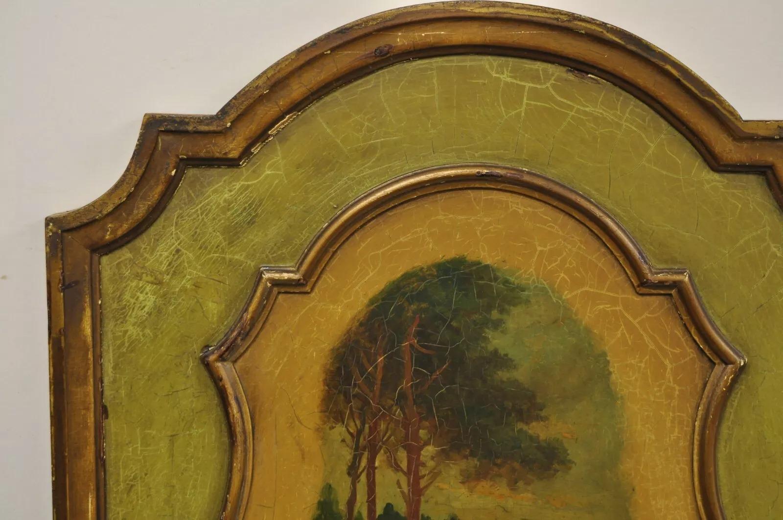 Antique French Louis XV Green Painted Parrot 3 Panel Venetian Room Screen (C) For Sale 2