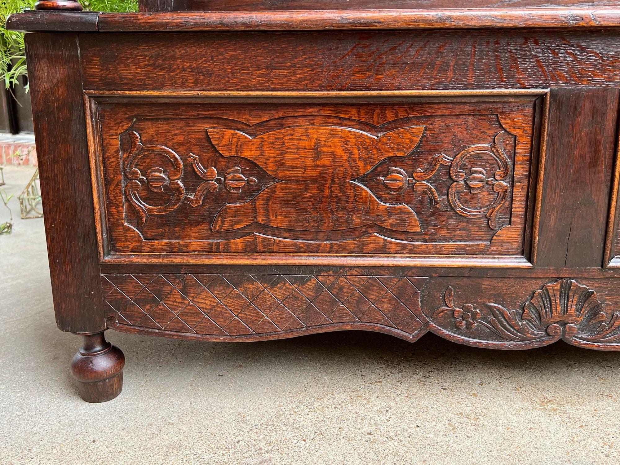 Antique French Louis XV Hall Bench Foyer Settee Lift Top Chest c1890 en venta 7