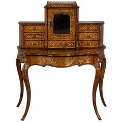 Antique French Louis XV Inlaid Escritoire Vanity Desk