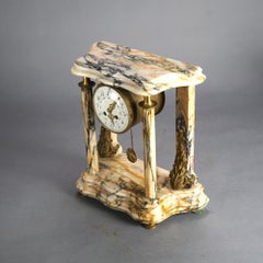 Antique French Louis XV Japy Freres Marble & Ormolu Mantle Clock 19th C