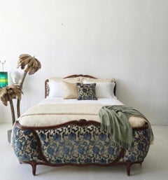 Antique French Louis XV King Size Bed Demi Corbeille