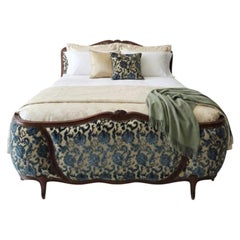 Antique French Louis XV King Size Bed Demi Corbeille