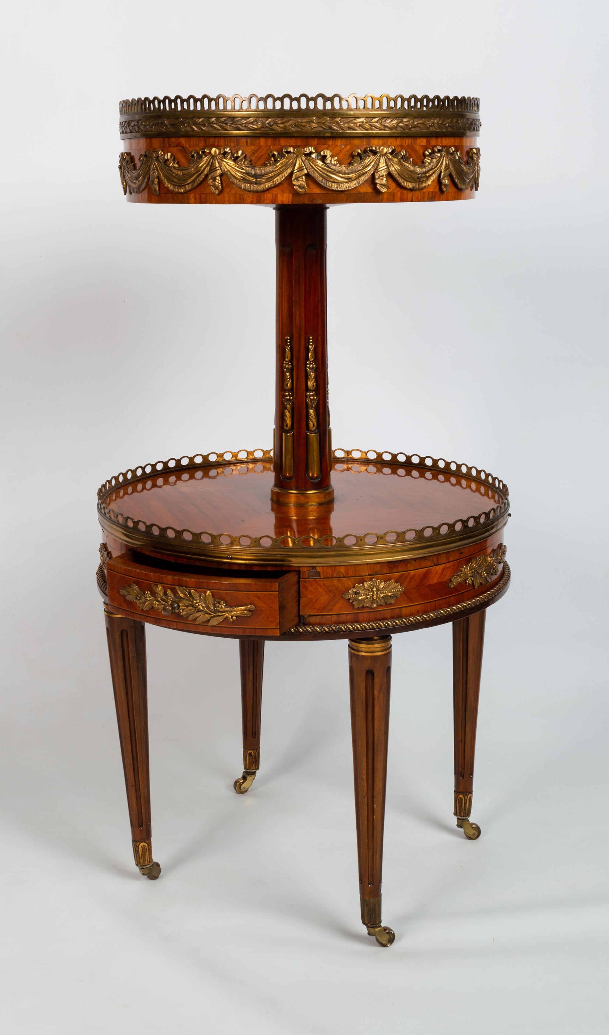 Antique French Louis XV Kingwood Etagere Side Table, Manner of François Linke For Sale 5