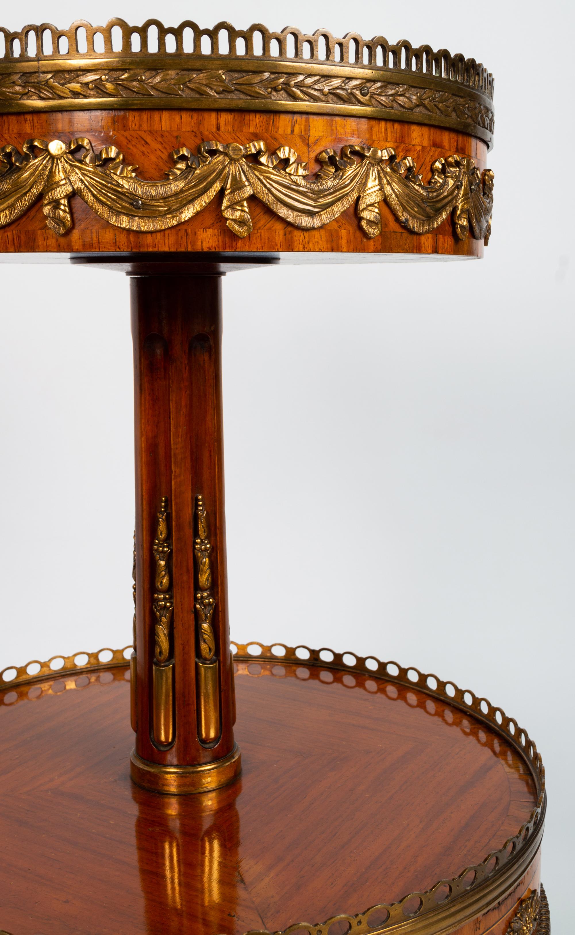 Antique French Louis XV Kingwood Etagere Side Table, Manner of François Linke For Sale 2