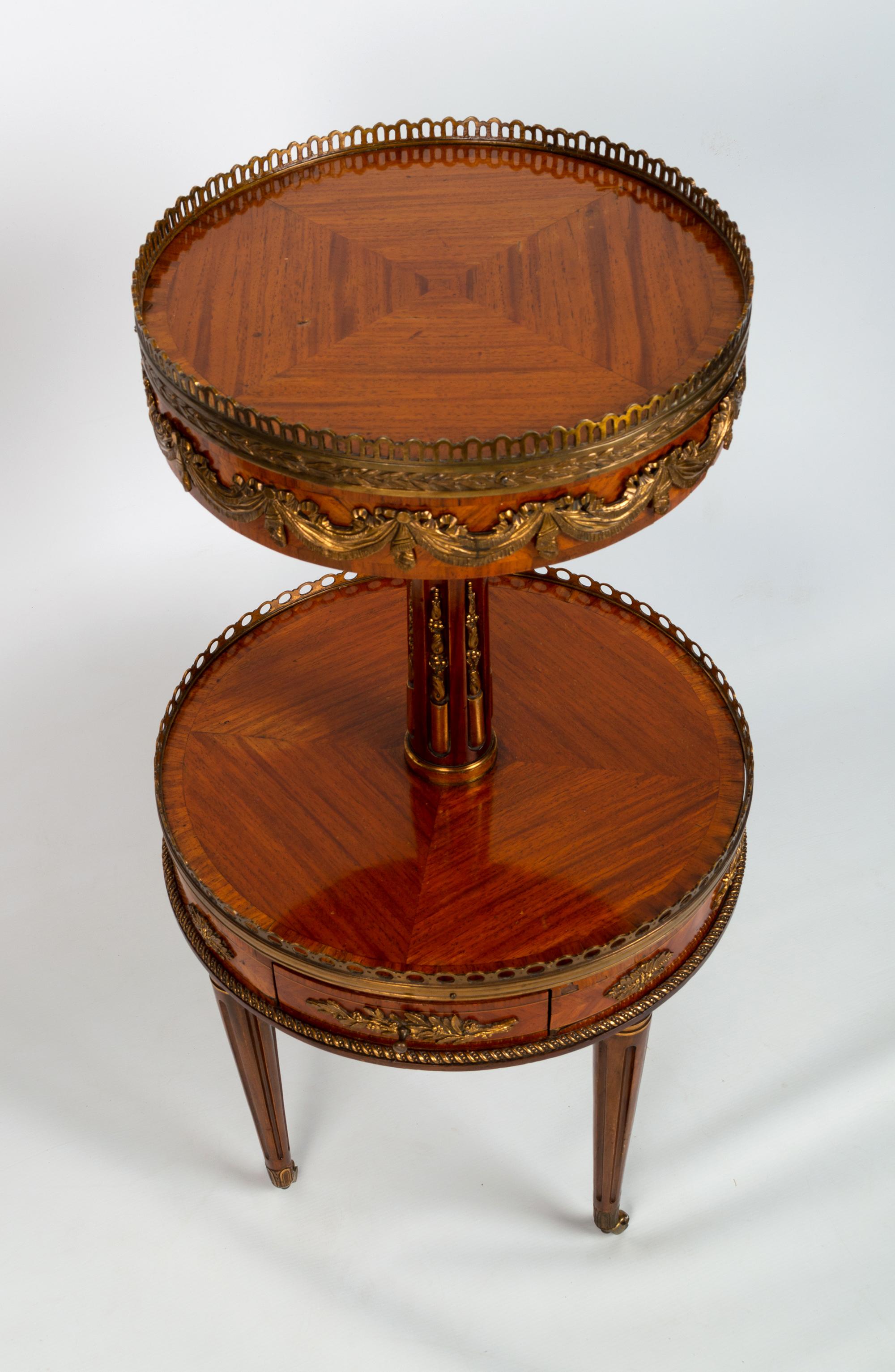 Antique French Louis XV Kingwood Etagere Side Table, Manner of François Linke For Sale 4