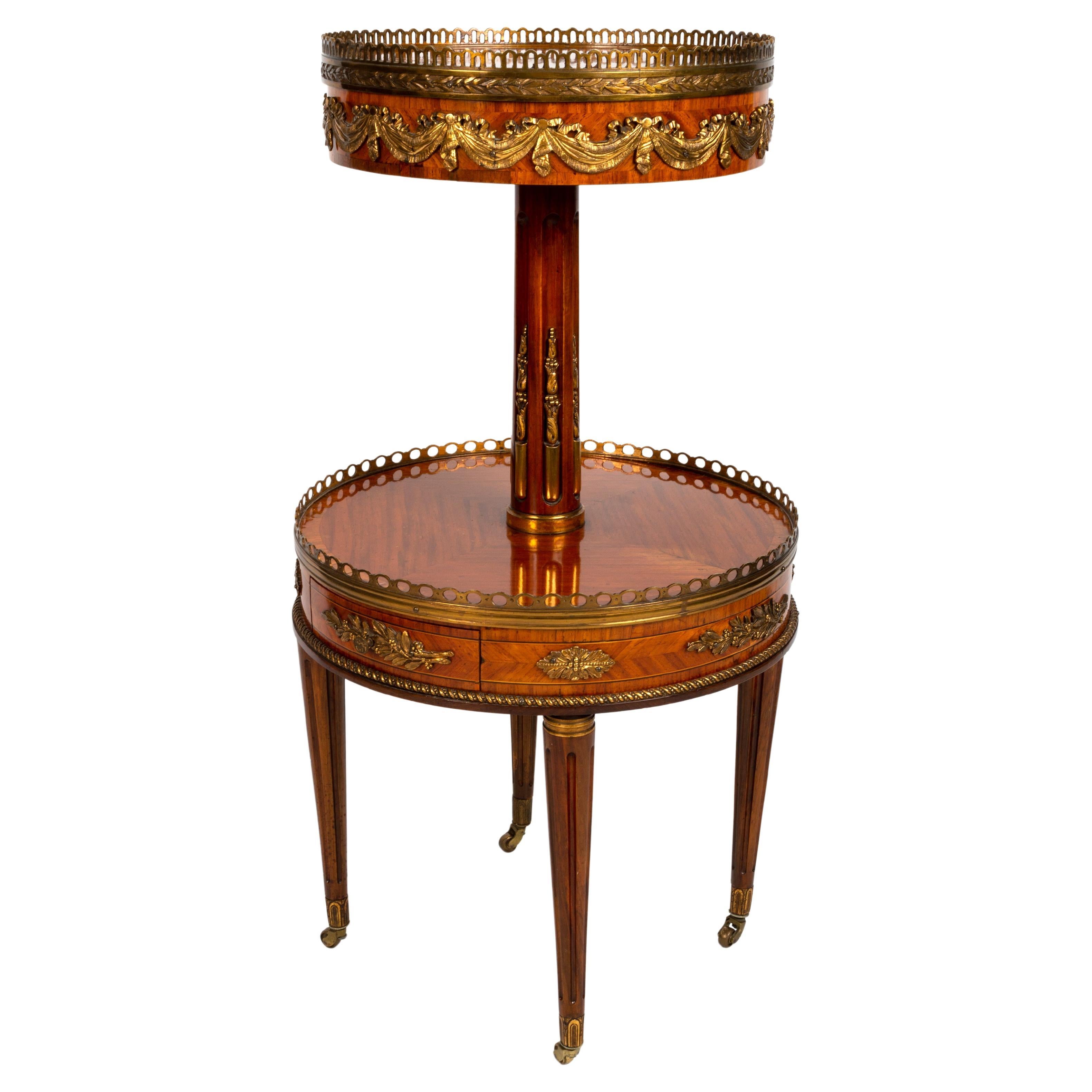Antique French Louis XV Kingwood Etagere Side Table, Manner of François Linke
