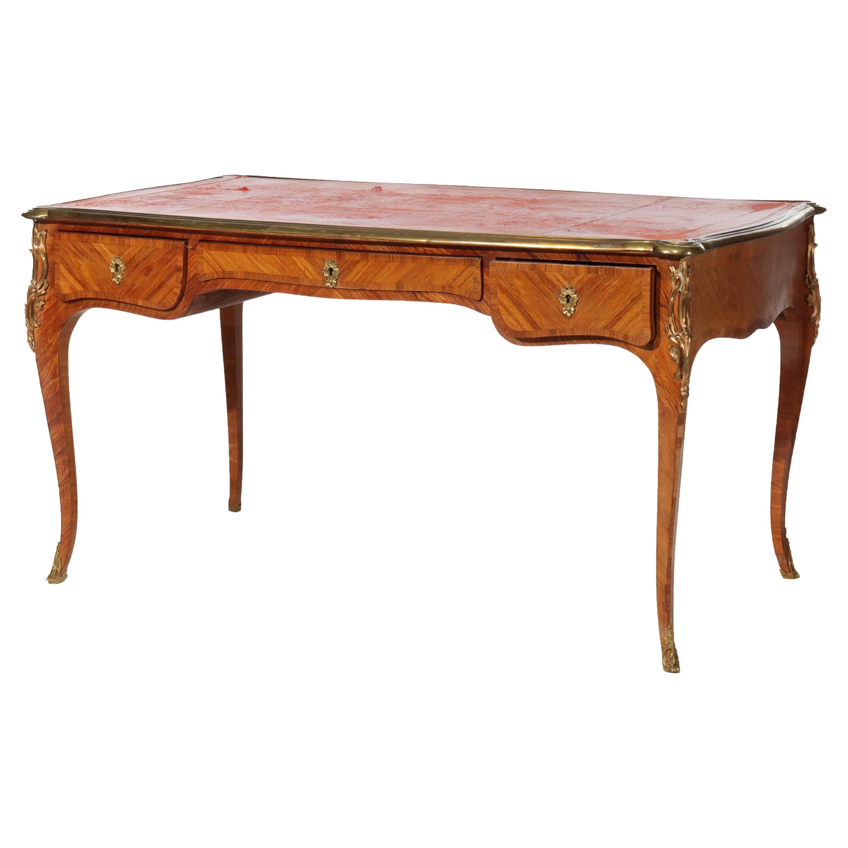 Antique French Louis XV Kingwood, Rosewood & Ormolu Lady’s Desk 19thC