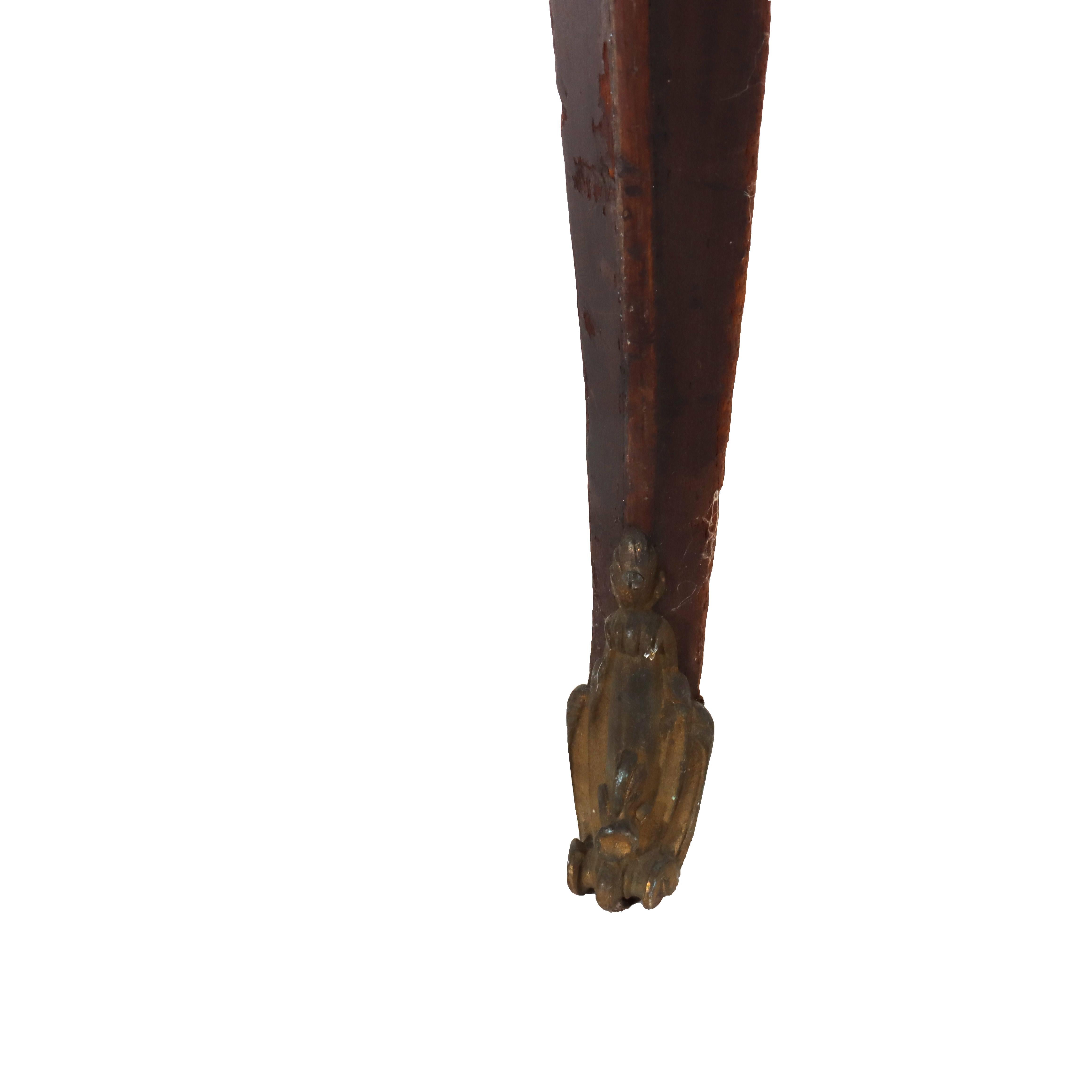 Antique French Louis XV Kingwood Rouge Marble Top Low Table c1900 en vente 2