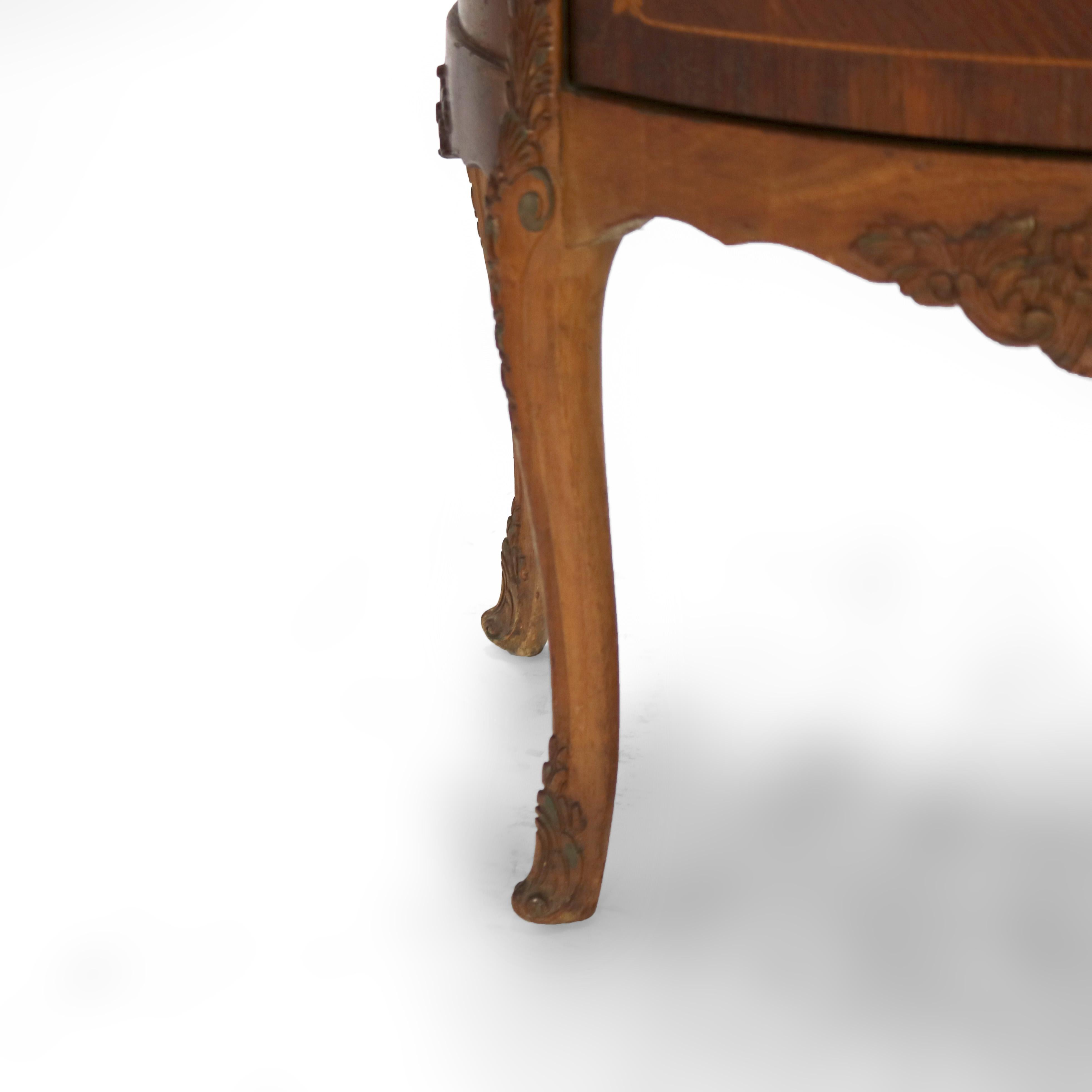 Antique French Louis XV Mahogany & Satinwood Vitrine with Floral Marquetry C1890 in vendita 5