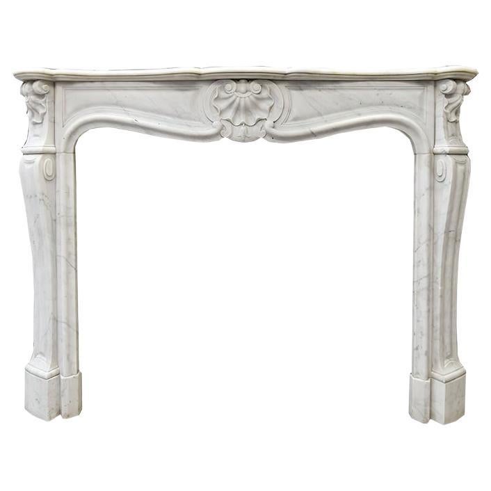 Antique French Louis XV marble fireplace 19th Century